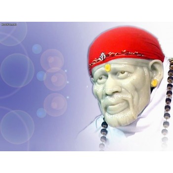 Saibaba statue with rudraksha mala